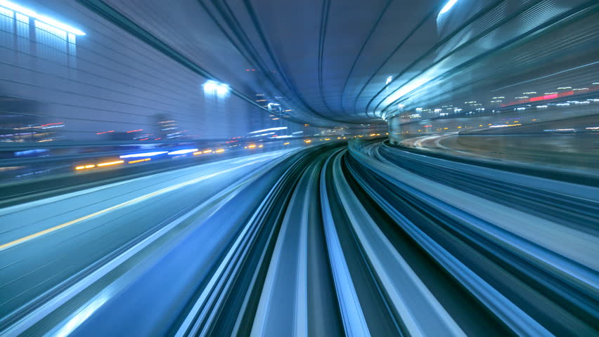 4K Timelapse of automatic train moving to tunnel, Tokyo, Japan  | Shutterstock HD Video #14373655