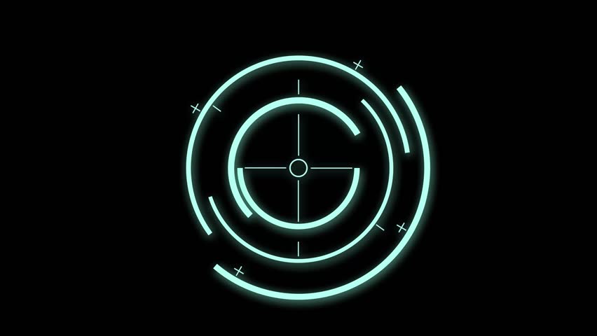 Futuristic Hud with the Target Stock Footage Video (100% Royalty-free