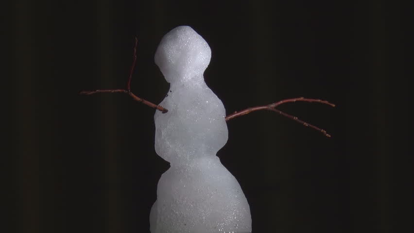 Old Snowman Melts and Falls. The little snowman melts quickly, destroyed and dumped
