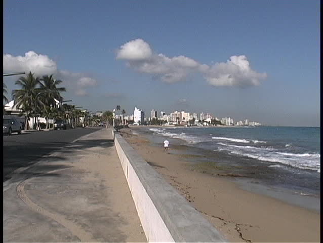 A view of the San Juan Puerto Rico skyline and coast.