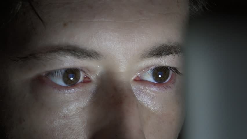 Computers Screen Reflected On Mans Stock Footage Video (100% Royalty ...