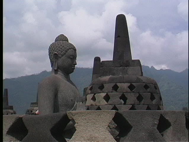 A close-up of an ancient Hindu temple in Indonesia.
