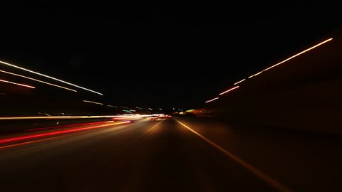 Time lapse of Night car driving in California
