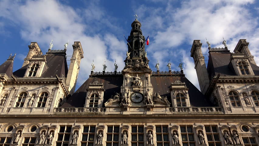 Hotel de Ville, the city hall of Paris. France.