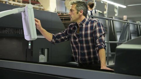 Man working in printing house