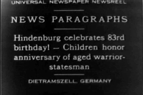CIRCA 1930s - Children honor Hindenburg on 83rd birthday