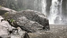 4K UHD video of tropical waterfall at Phnom Koulen national park, Siem Reap, Cambodia