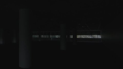 Lights Turning on in an Office Building