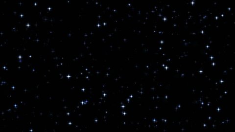 Beautiful night sky with blinking stars, animation