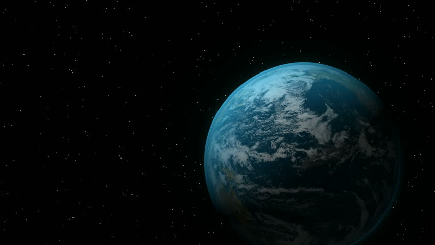 Earth rotating in space. HD 1080i.
