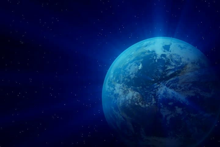 Earth with blue flare. NTSC interlaced.