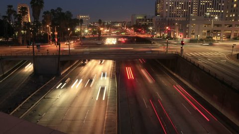 Downtown Los Angeles Night Traffic