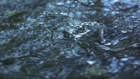 Slowmotion detail of flows water
