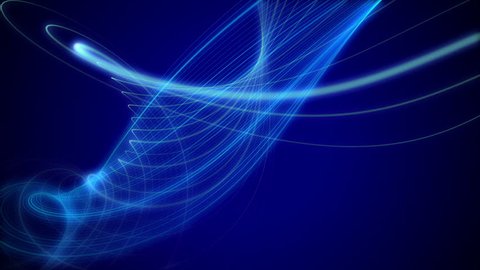 Loopable blue motion background with wavy strings moving smoothly in the space  