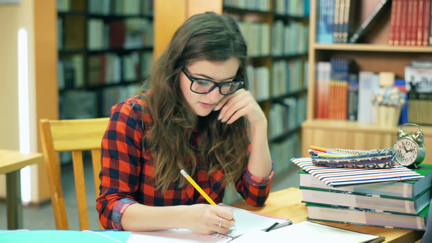 girl studying library looking very tired Stock Footage Video (100%  Royalty-free) 14528746 | Shutterstock