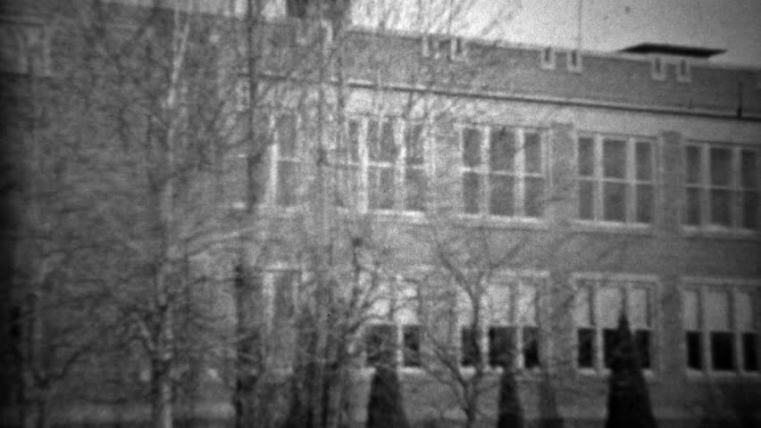 DENVER, COLORADO 1933: Newly built Skinner Middle School art deco building architecture.