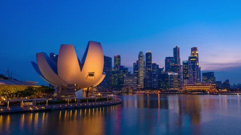 Singapore Skyline Marina During Twilight Stock Photo (Edit Now) 378537619