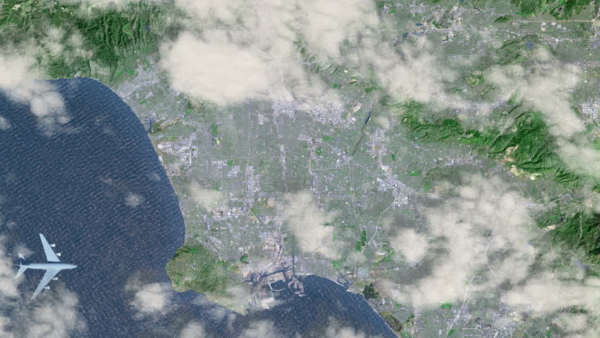 A very unique view of Los Angeles from above the clouds with a slow zoom into