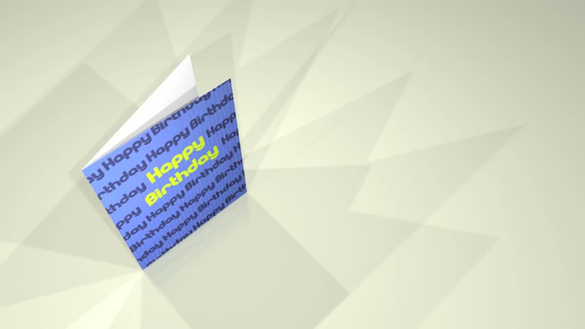 Animation of a greetings card showing a Happy Birthday message.