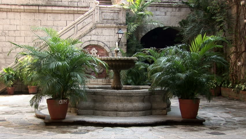 Fountain outside San Agustin Church in Manila, Philippines