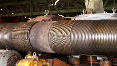 Overhead Crane Sling Rope Main Hoist Stock Footage Video (100% Royalty ...