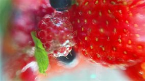 Mixed berries in water