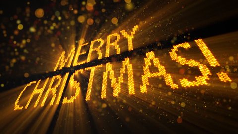 greetings merry christmas of shining yellow elements last 10s loop Video de stock