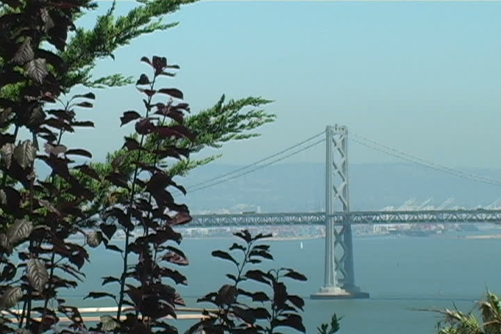 A view of the Bay Bridge from Telegraph Hill.