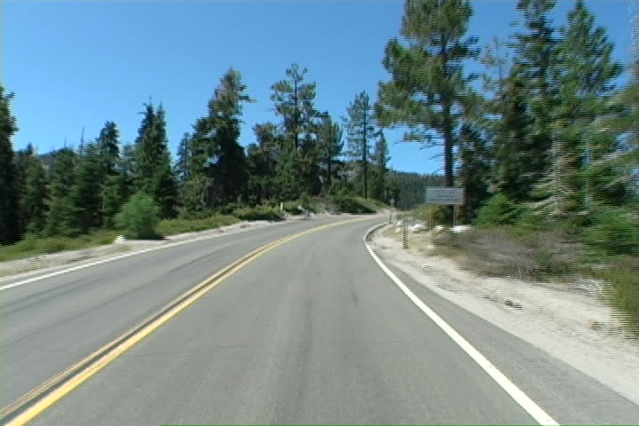 A speedy drive on a curvy road near Lake Tahoe. 
