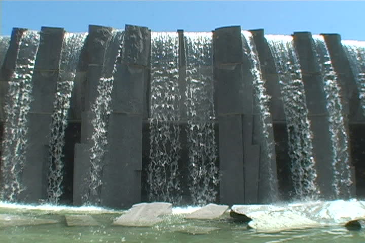 A modern granite waterfall.