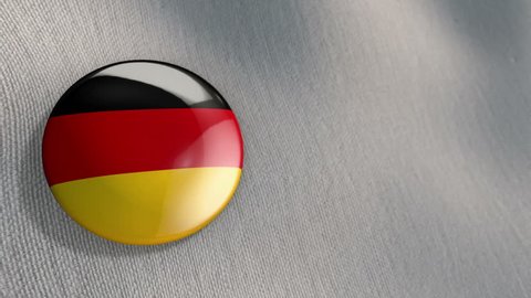 Animation waving of colorful pin with flag of German. Animation of seamless loop.