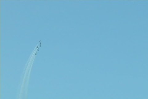 "Thunderbirds" performing in air show in Chicago.
