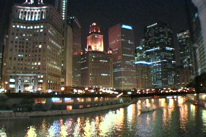 A beautiful evening on the river in Chicago.