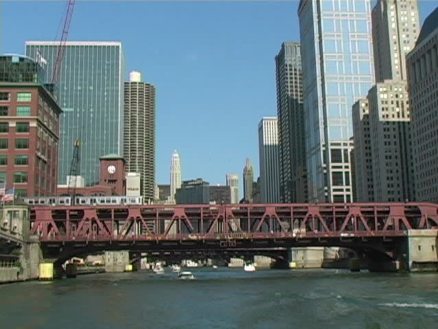 A view of downtown Chicago by boat.