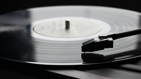Vinyl record rotating