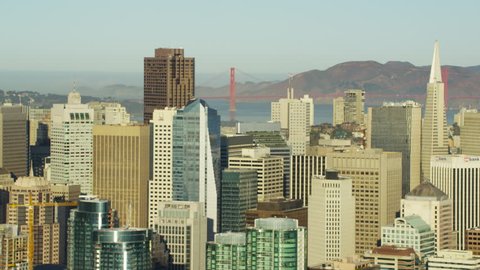 Aerial view San Francisco USA Skyline Transamerica Pyramid