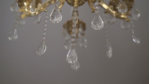 Crystal Classic Chandelier Detail Background Crystals Stock Footage