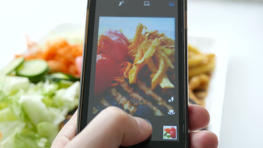 closeup taking photo picture food via Stock Footage Video (100% Royalty ...