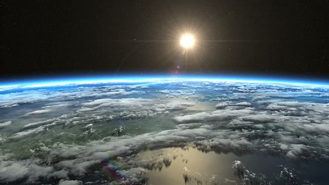 Beautiful slow sunrise from Earth orbit. View from ISS. Clip contains earth, sunrise, space, sun, awaken, clouds, water, sunset, planet, globe. Images from NASA.
