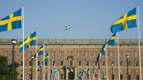 Celebration of the Swedish National Day, 6th of June. In the background the Royal Castle.