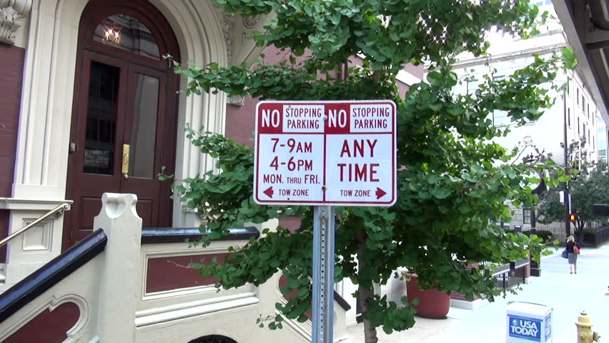 No Parking anytime street sign - CINCINNATI, OHIO/USA OCTOBER 10, 2013