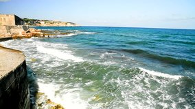 Beautiful Beach Coastline in Crete Greece. Shoot on Digital Cinema Camera in hd.