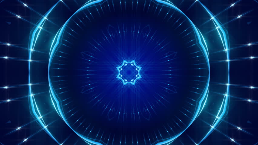 blue abstract background kaleidoscope light loop Stock Footage Video ...