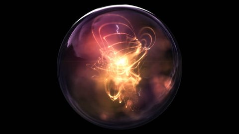 Magic Sphere with mystic particles and lightning looping animation.: stockvideo