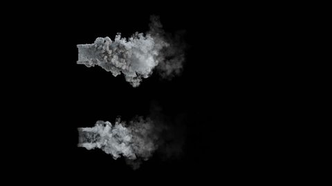 4k top view of dust or smoke trail behind car  (uhd 3840x2160, ultra high definition, 1920x1080, 1080p)  two different densities, soft and very dense, isolated on black background, with alpha