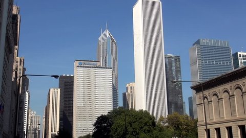 Famous buildings in Chicago - CHICAGO, ILLINOIS/USA OCTOBER 4, 2013