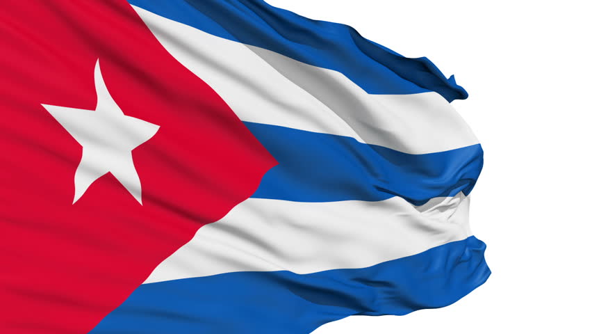 Realistic 3D detailed slow motion Cuba flag in the wind - seamless looping