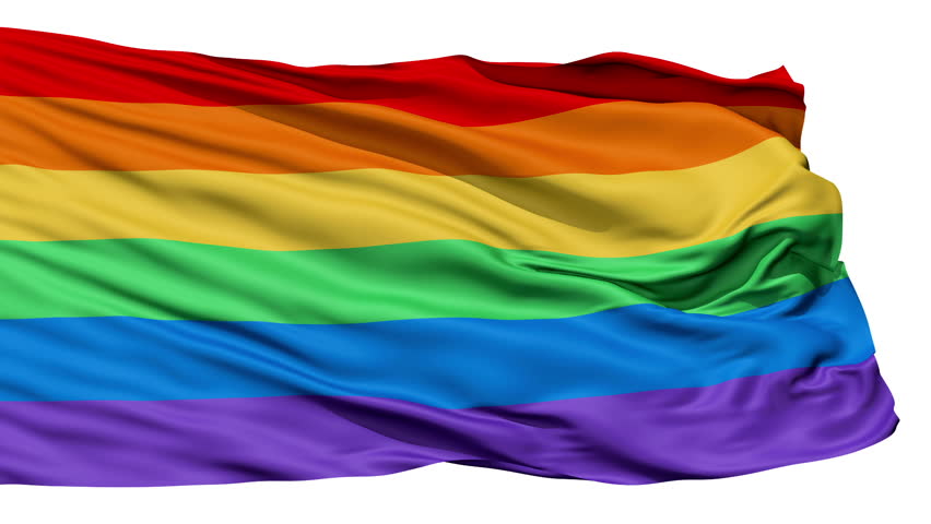 Realistic 3D detailed slow motion gay flag in the wind - seamless looping