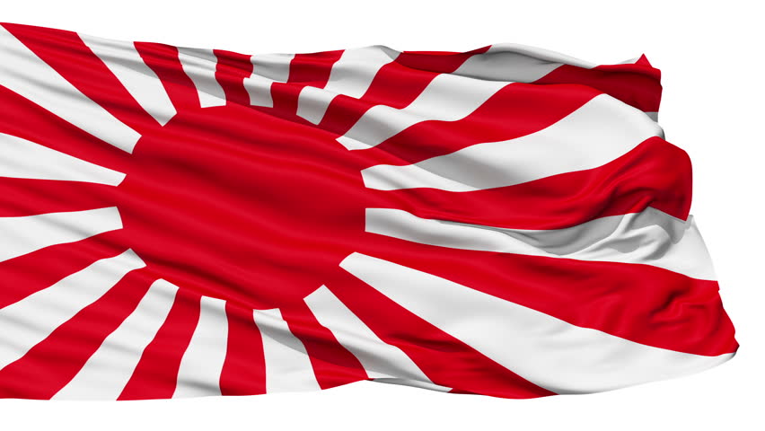Realistic 3D detailed slow motion japan flag in the wind - seamless looping