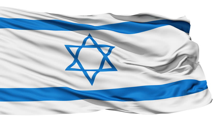 Realistic 3D detailed slow motion israel flag in the wind - seamless looping